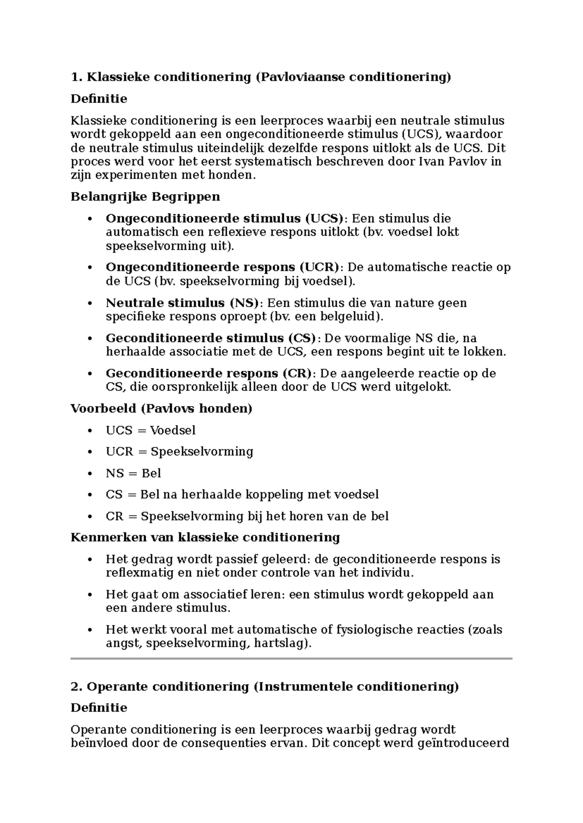 Verschillen tussen Klassieke en Operante Conditionering: Een Overzicht ...