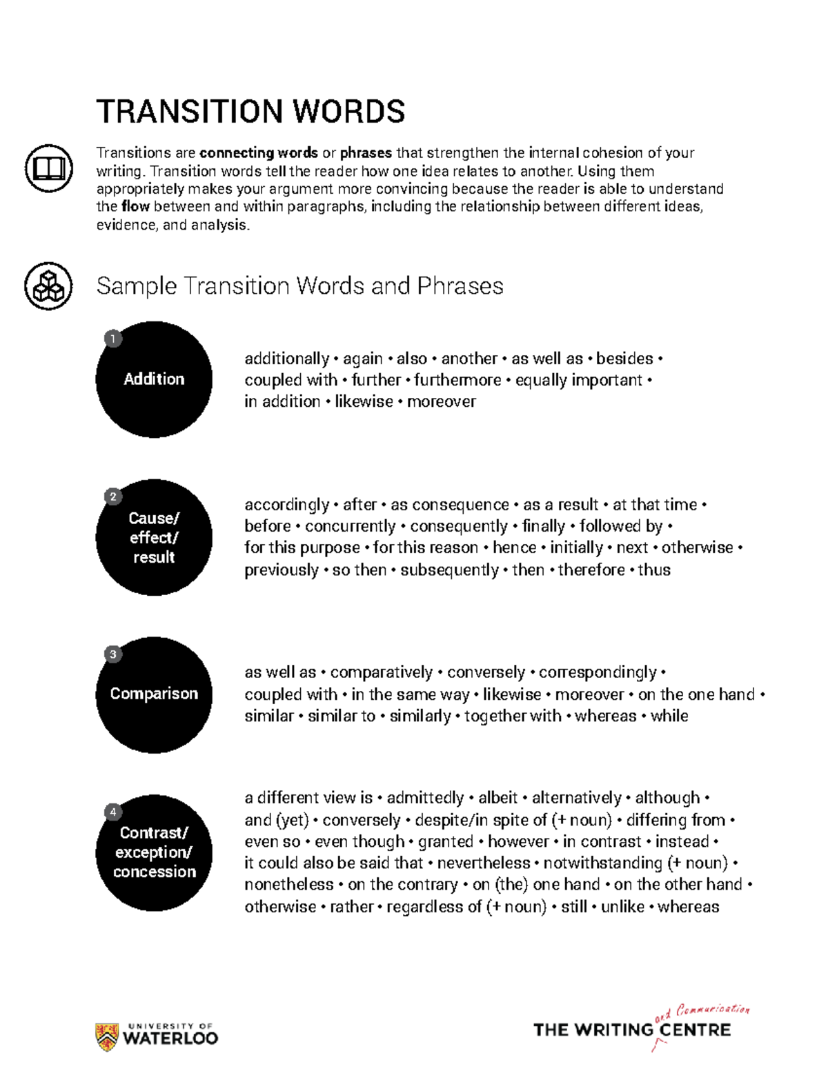 Transitions and Connectives: A Guide to Cohesive Writing - Studocu