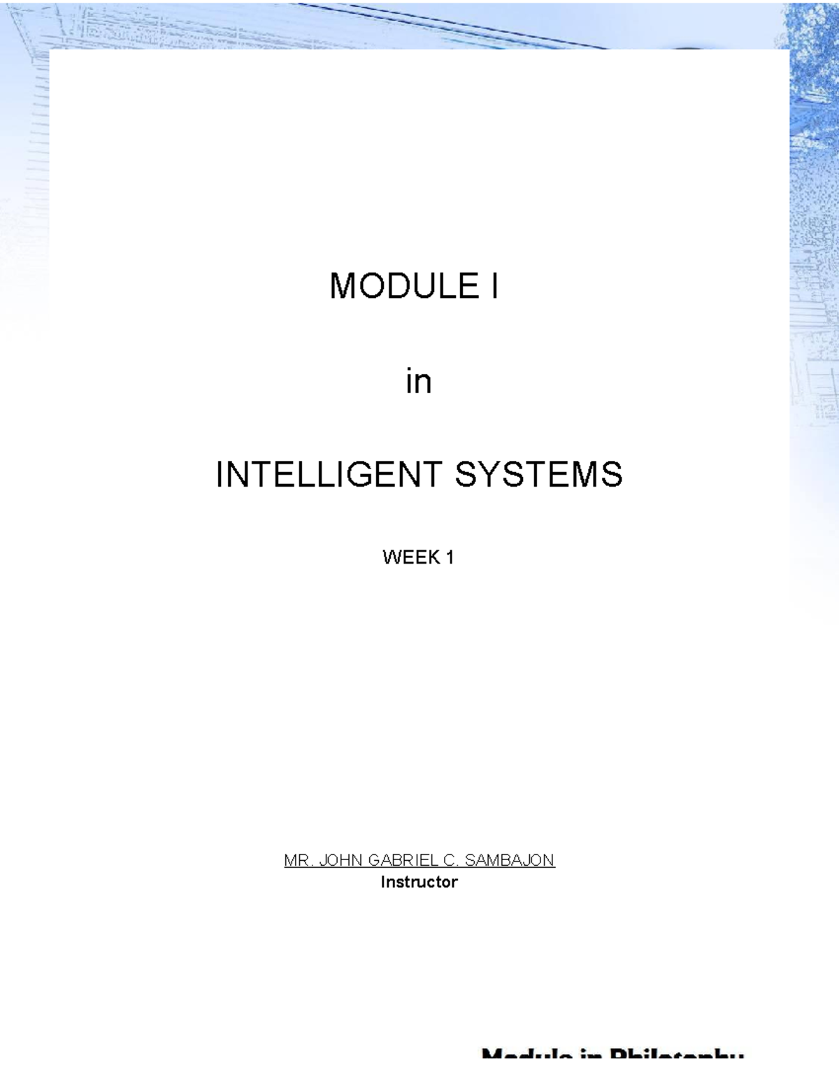 Introduction to Robotics - MODULE I in Intelligent Systems - Studocu