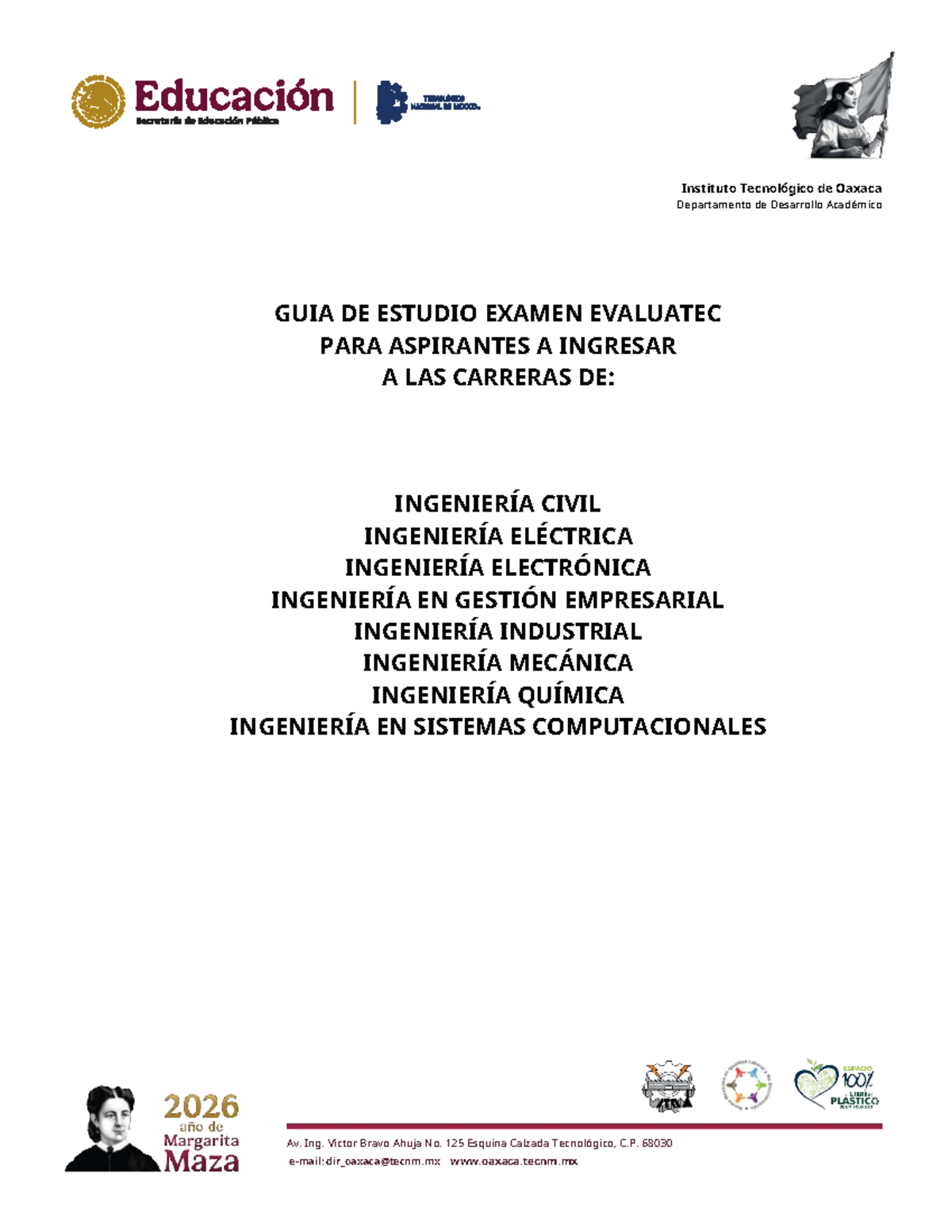 Guía de Estudio para el Examen de Admisión ITO 2026 - Document Preview