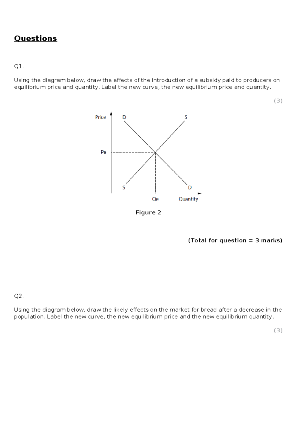 Market Equilibrium Diagrams: Effects of Subsidies & Changes - Studocu