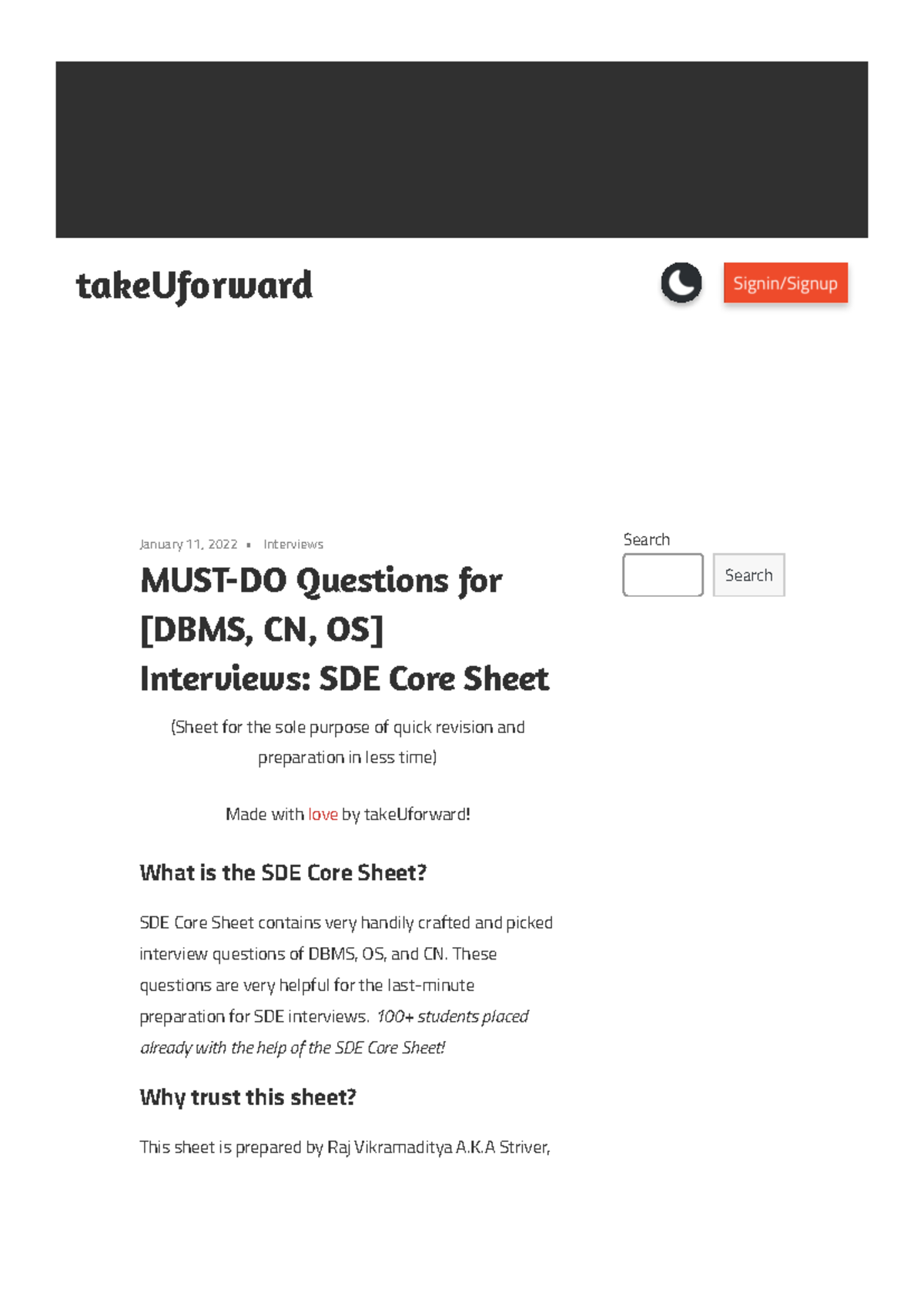 MUST-DO Questions for [DBMS, CN, OS] Interviews- SDE Core Sheet ...