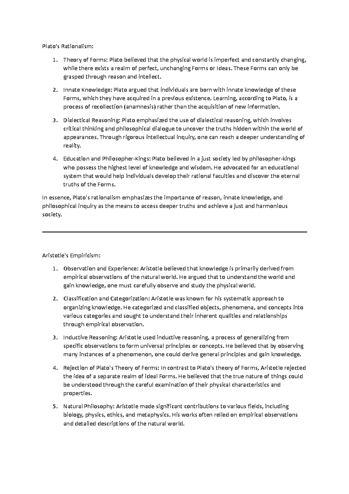 Rationale & Philosophy: Key Concepts in Rationalism & Empiricism (PHIL ...
