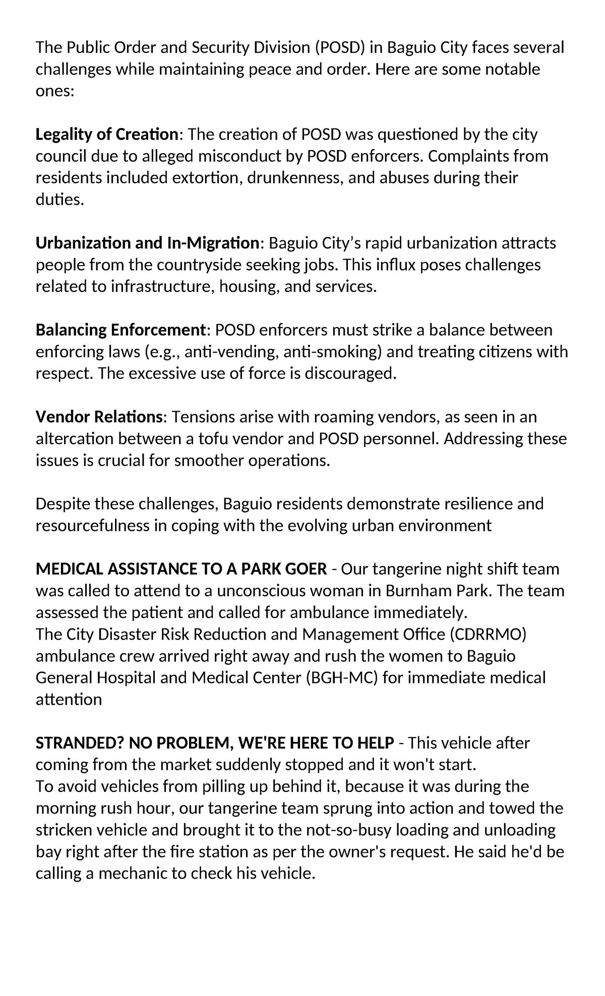 POSD Challenges and Ordinance: Public Order in Baguio City - Studocu