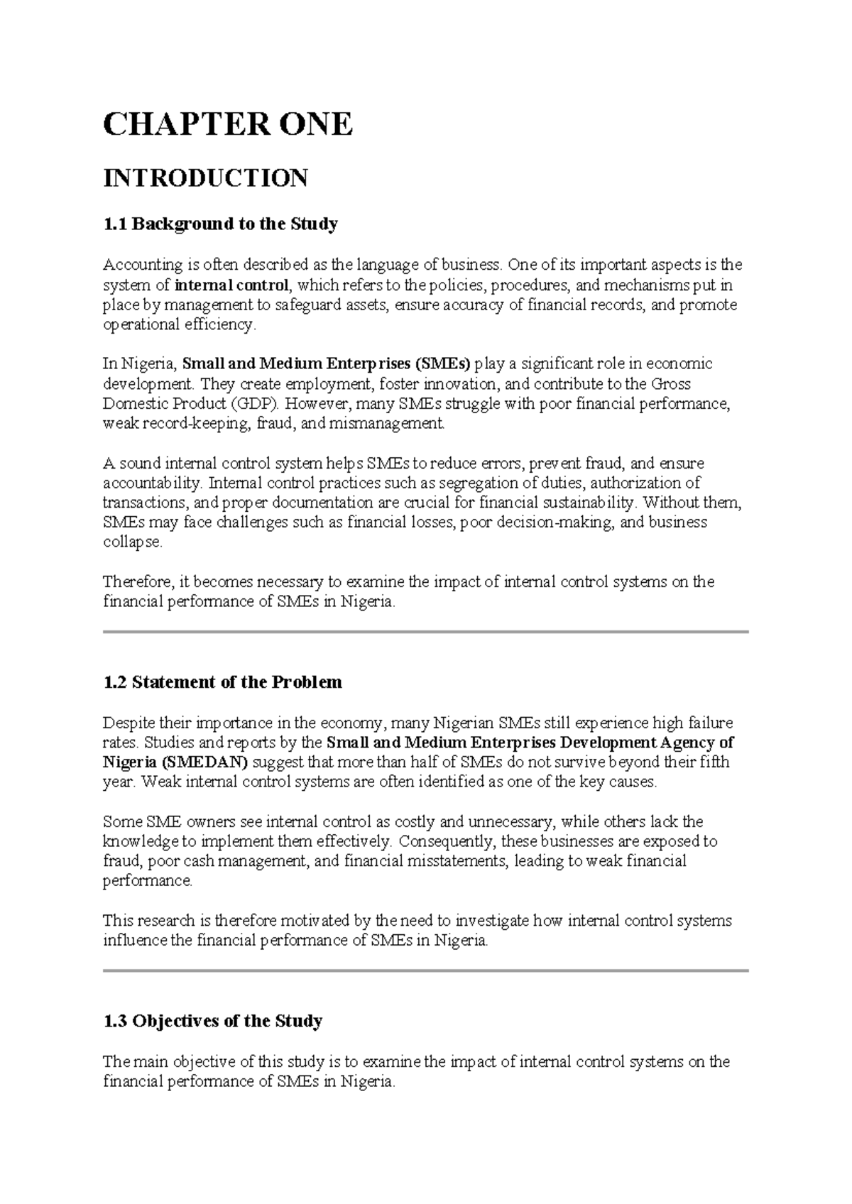 The Impact of Internal Control Systems on SMEs' Financial Performance ...