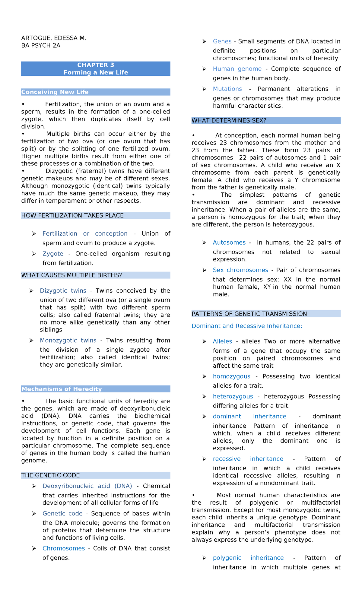 C3-4 Dev Psy - OUTLINE CHAPTER 3 TO 4 DEV PSY - ARTOGUE, EDESSA M. BA ...
