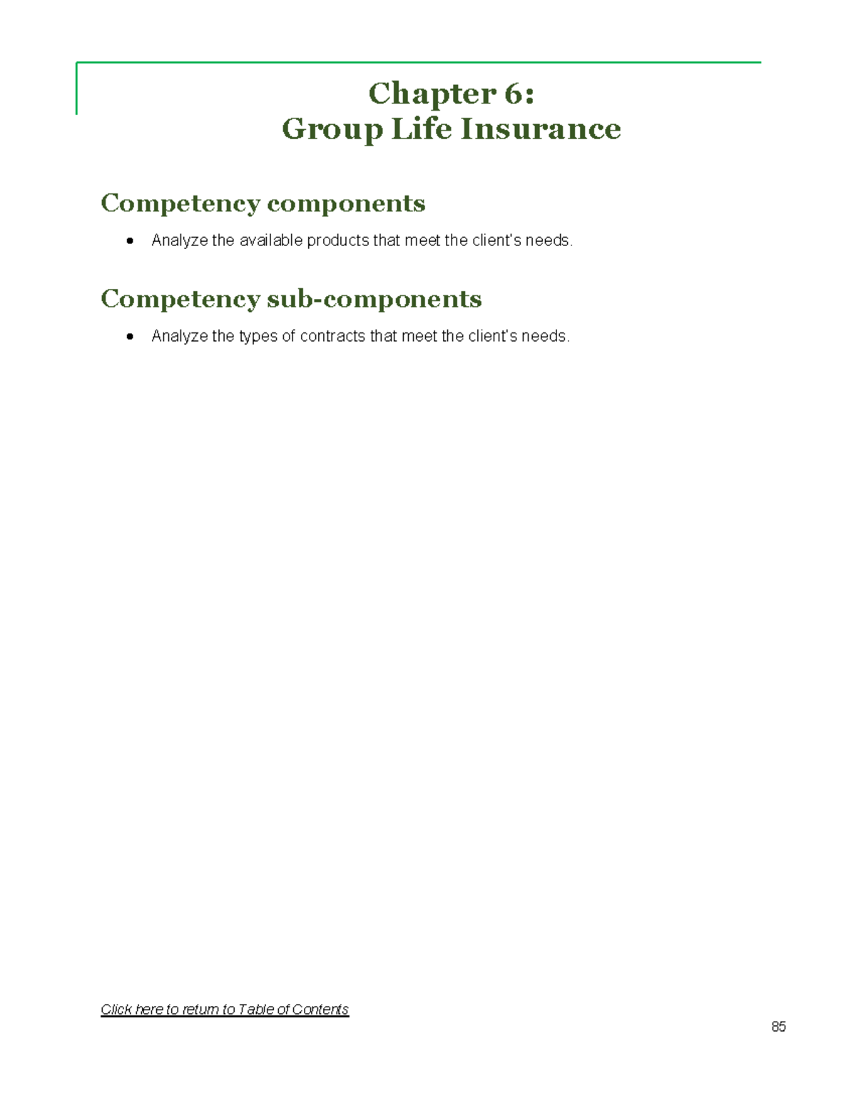 Chapter 6: Group Life Insurance Overview and Competencies (Course Code ...