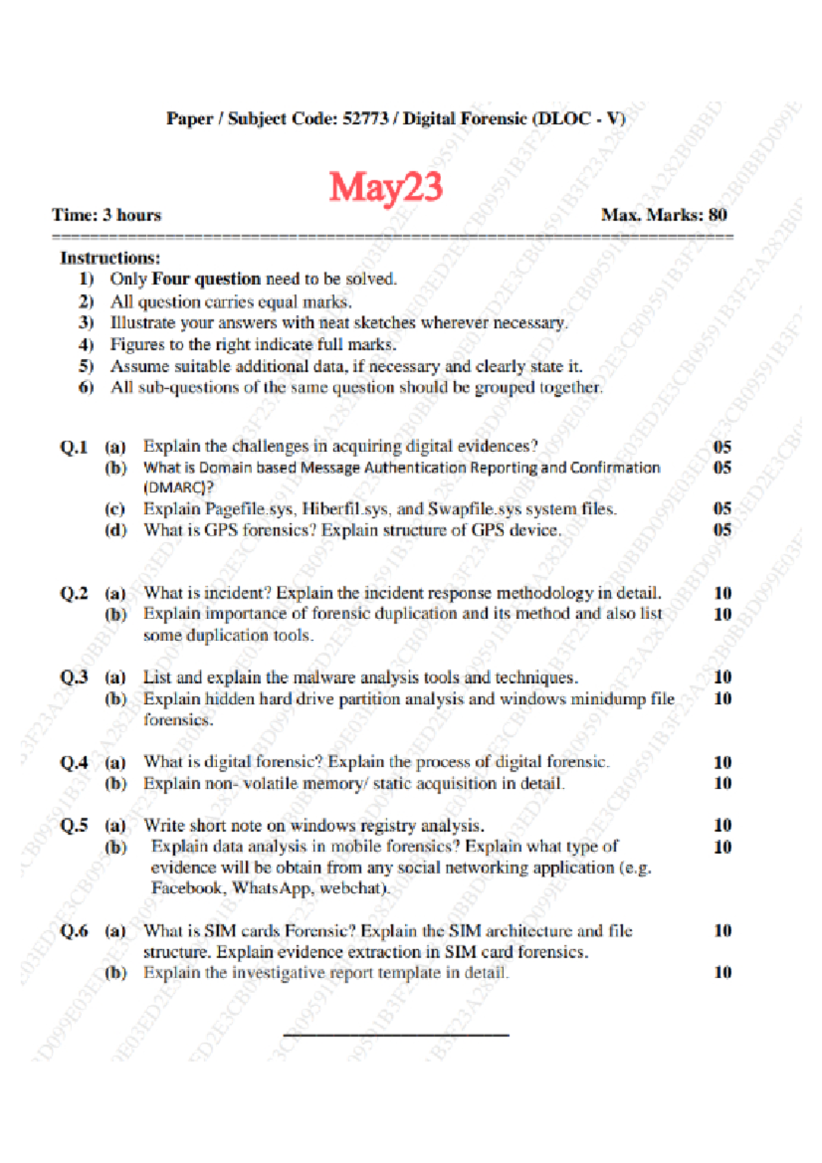 Digital Forensic Exam Questions - Paper Code: 52773 (May 2023) - Studocu