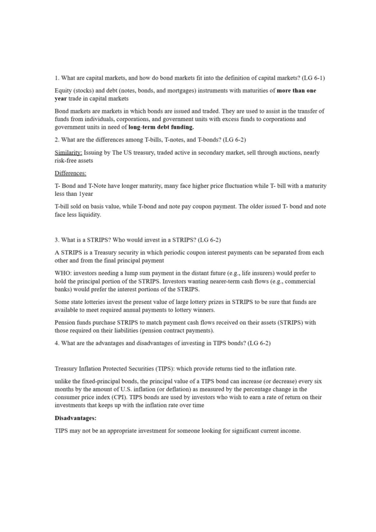 Capital Markets and Bond Markets Overview (LG) - Studocu