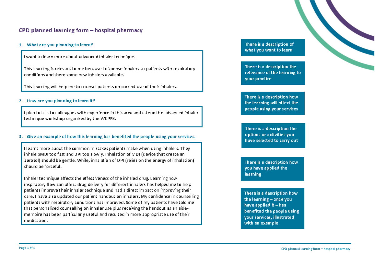 CPD Planned Learning: Advanced Inhaler Techniques in Hospital Pharmacy ...