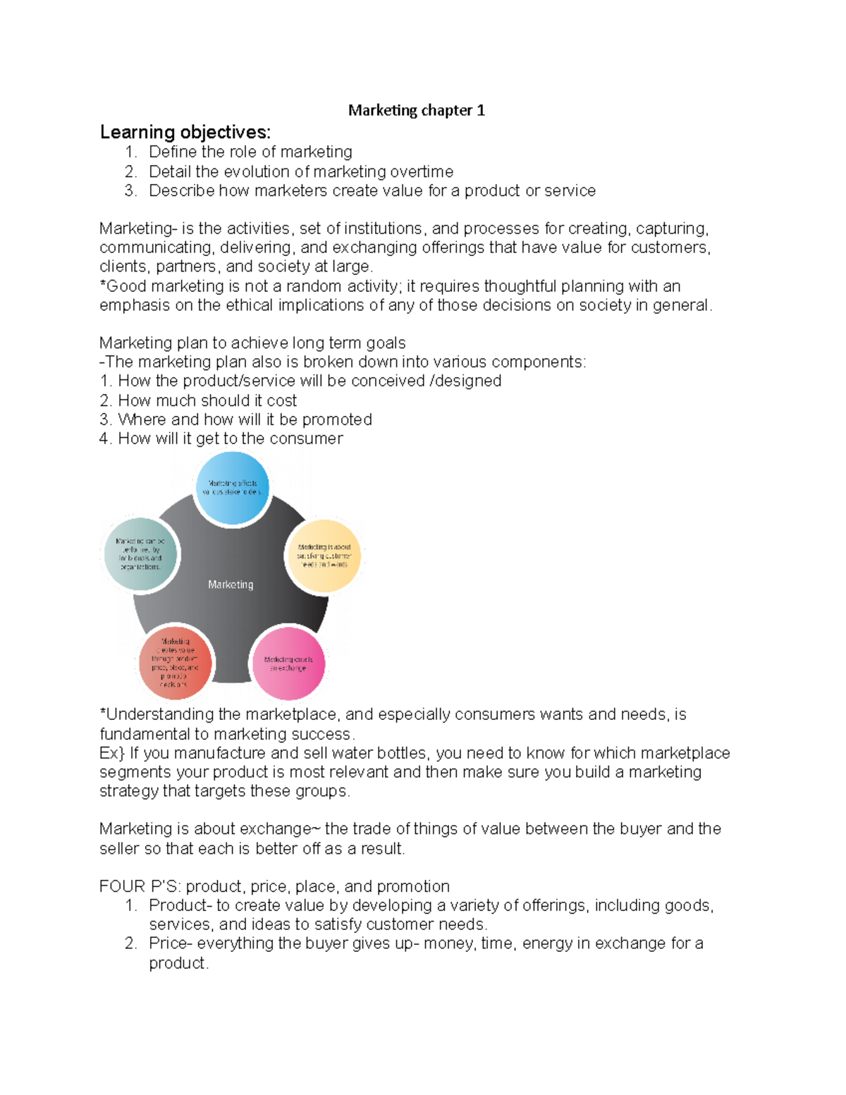 Marketing Chapter 1: Key Notes and Study Guide for Success - Studocu