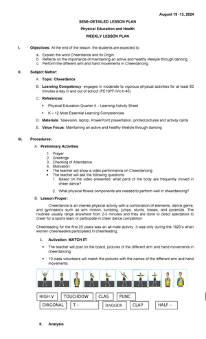 Semi - detailed Lesson plan - August 26 - 30, 2024 SEMI–DETAILED LESSON ...