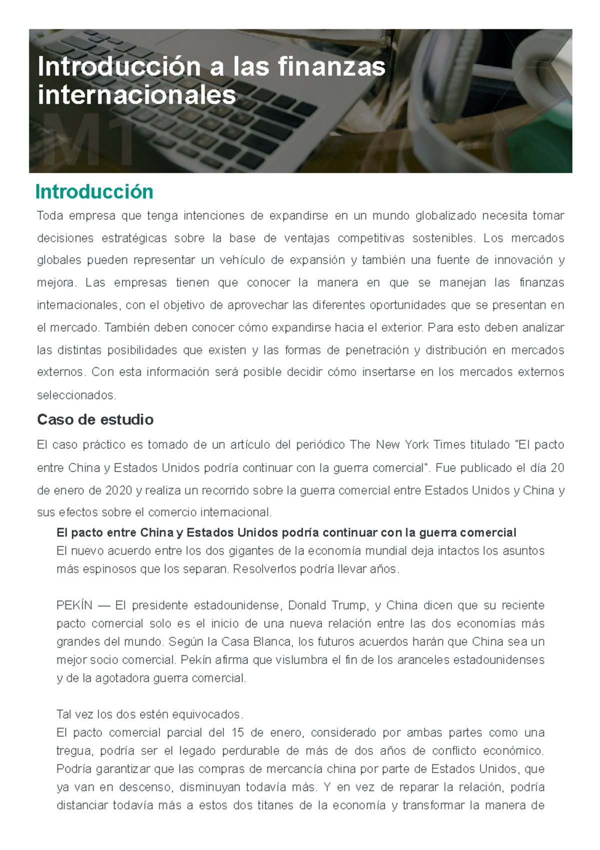 M1L3 - Introducción a las Finanzas Internacionales y la Guerra ...