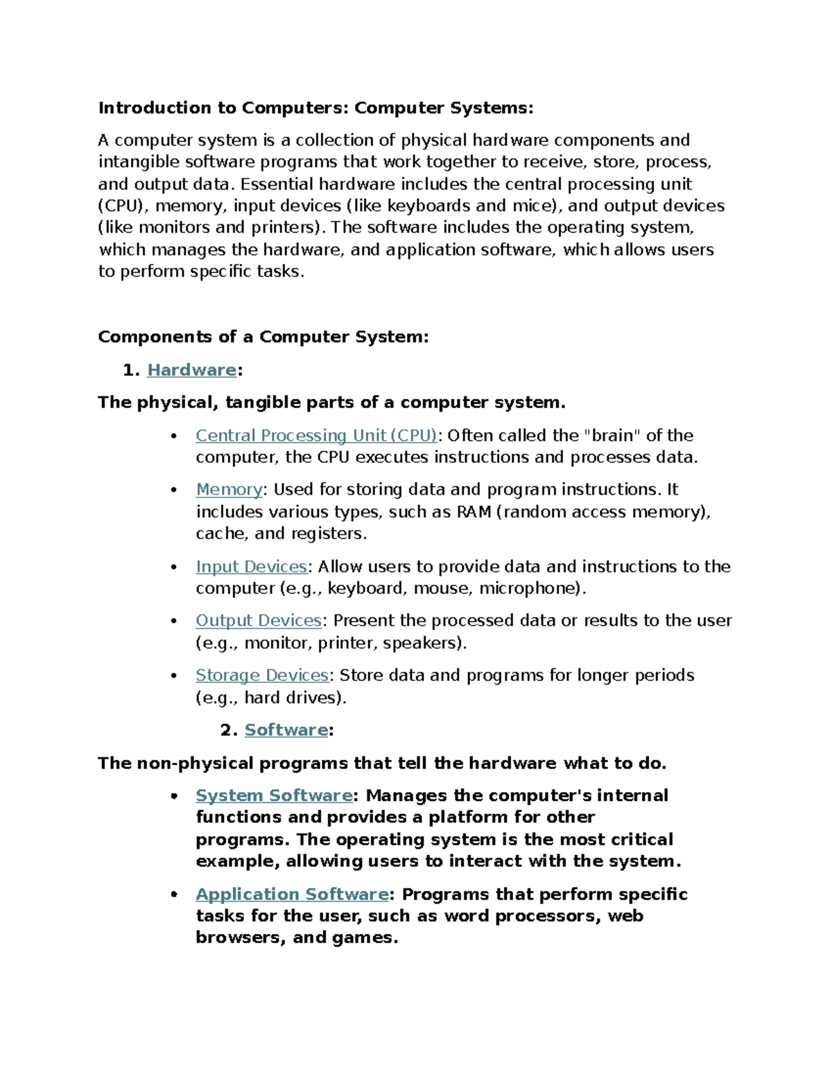 UNIT-1: Introduction to Computers and Computing Environments - Studocu