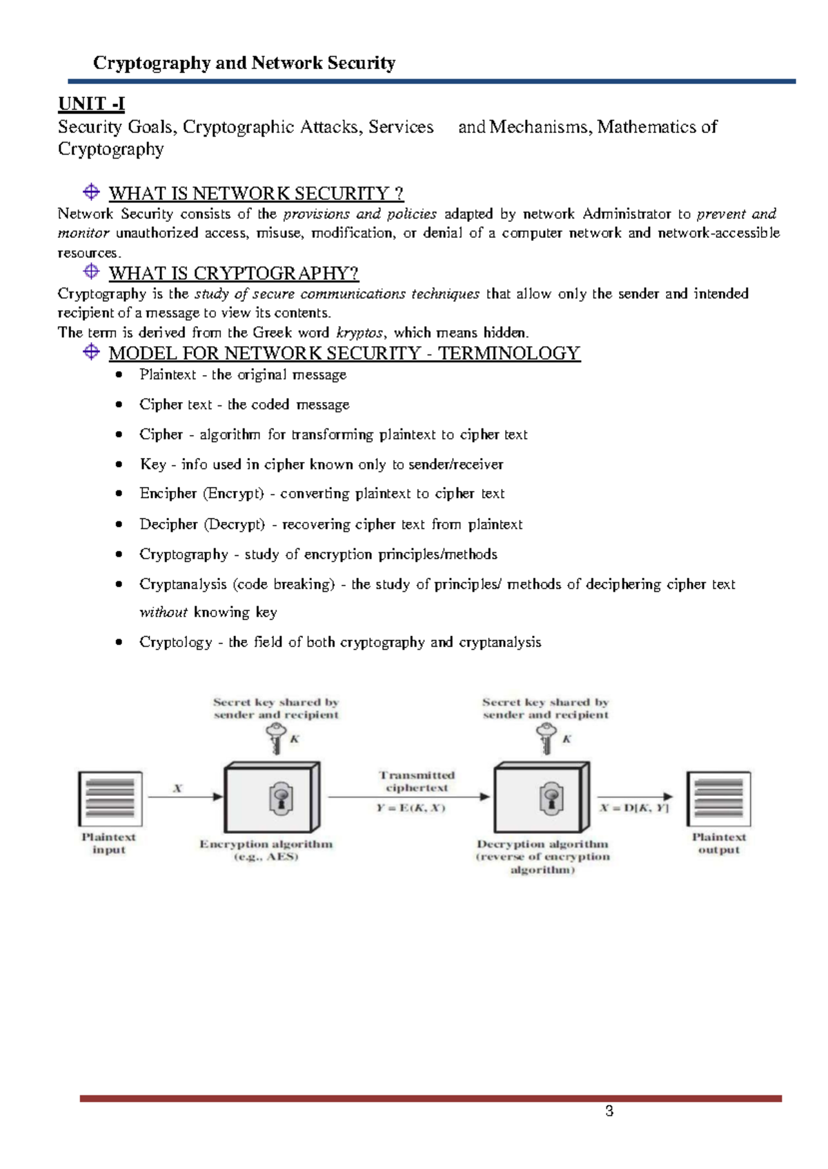 Cryptography and Network Security (Unit 1) - Security Goals ...