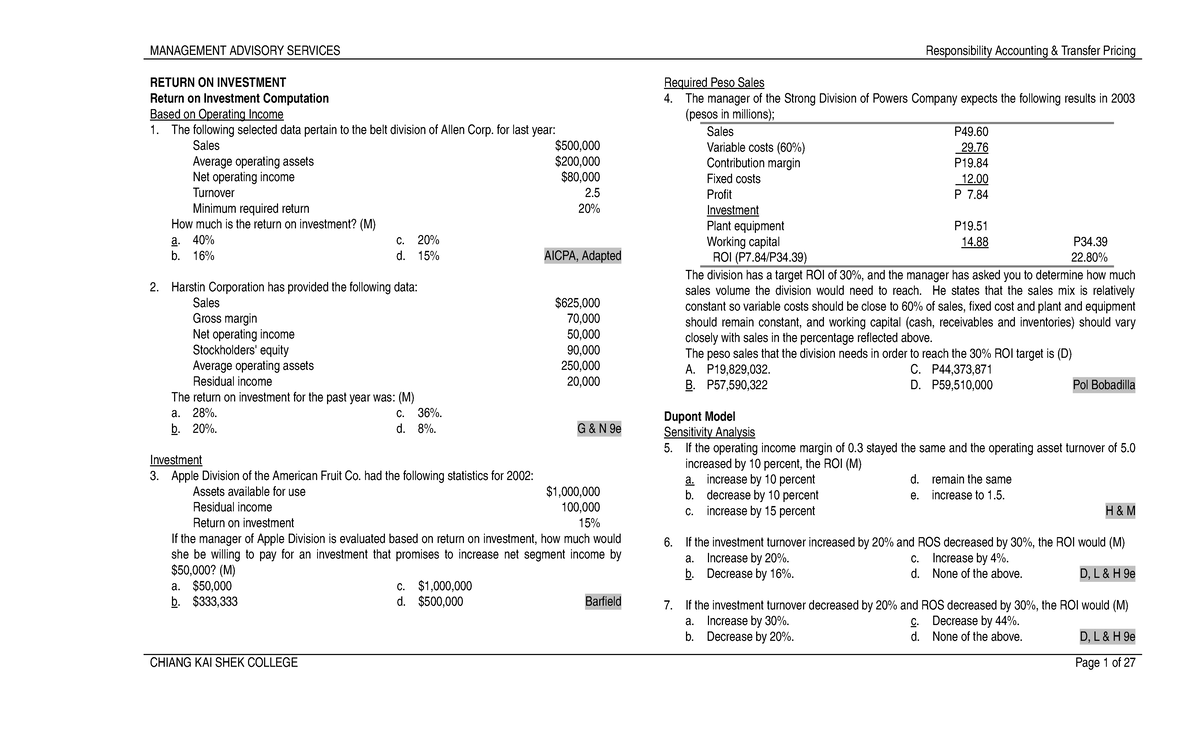 Responsibility-acctg-transfer-pricing-gp-analysis Test bank - Document Preview