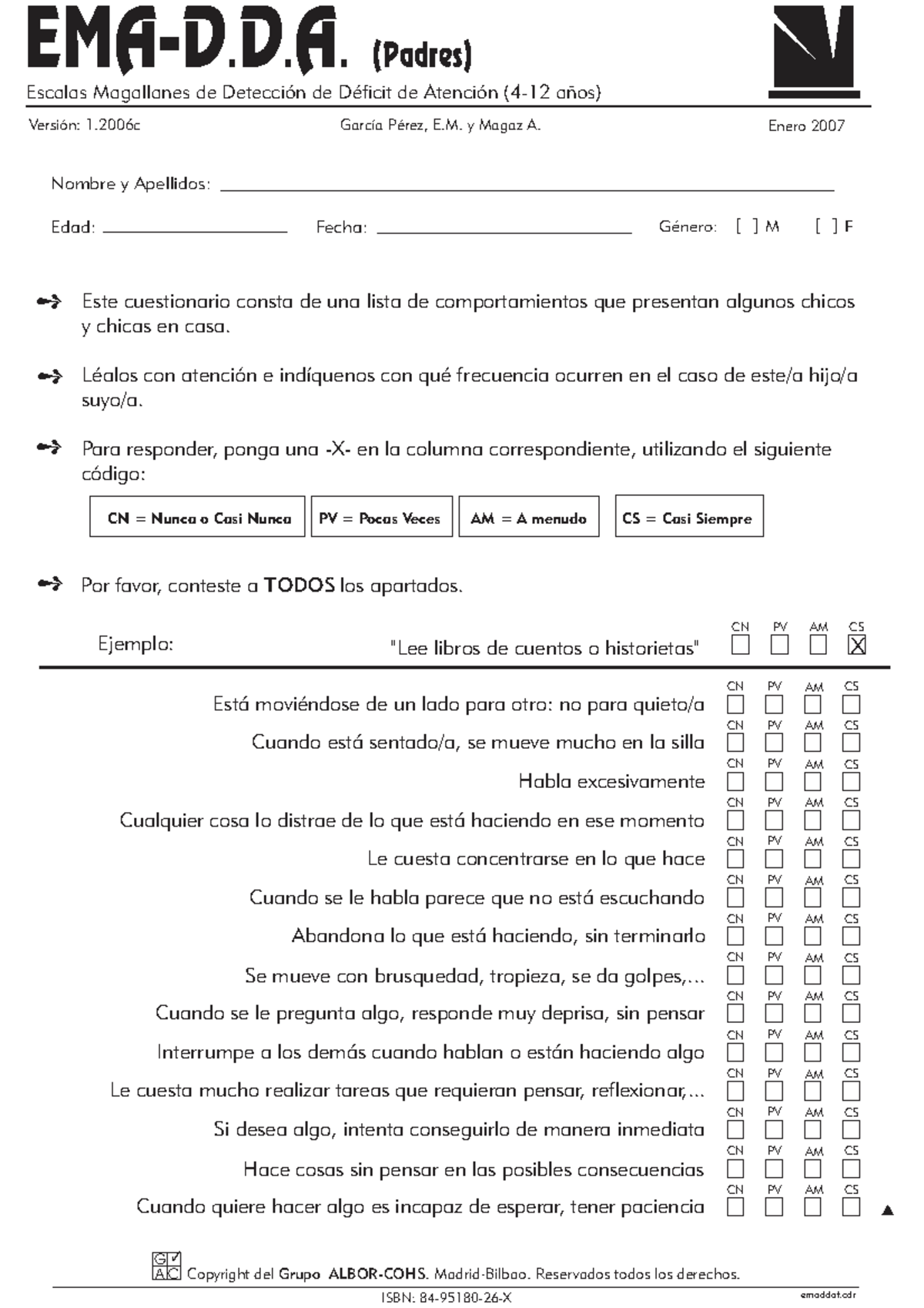 Escalas Magallanes de Detección de Déficit de Atención (4-12 años) - Document Preview