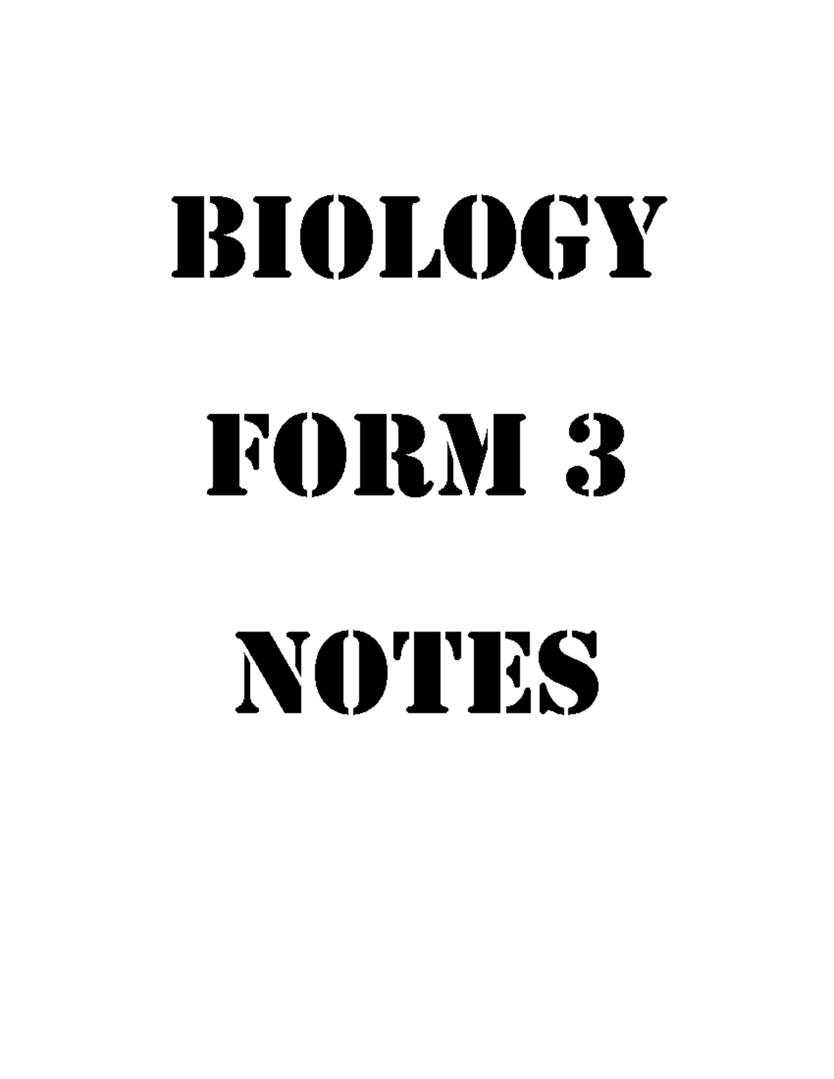 Biology Form 3 Notes: Classification, Characteristics & Ecosystems ...