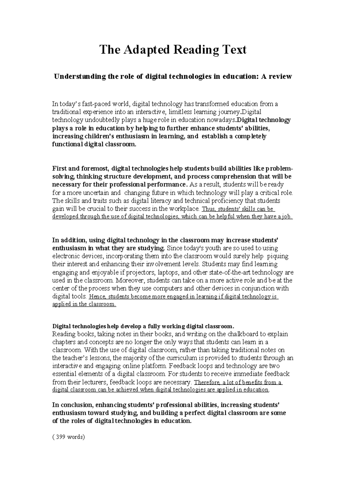 The Adapted Reading Text - The Adapted Reading Text Understanding the ...