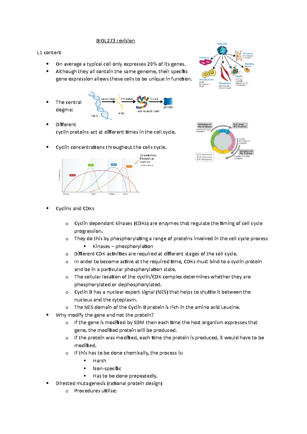 BIOL273 Final Exam Summary Notes on Gene Expression & Engineering - Studocu