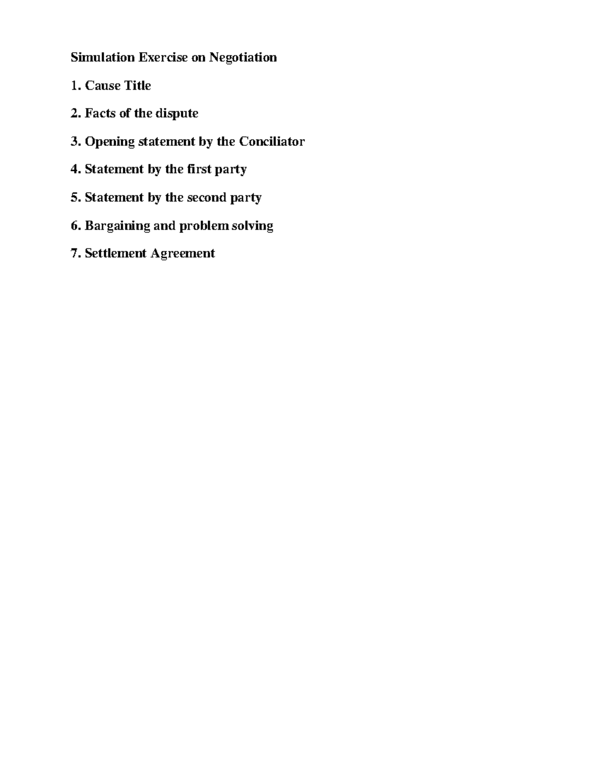 04 Negotiation Simulation Final - Simulation Exercise on Negotiation ...