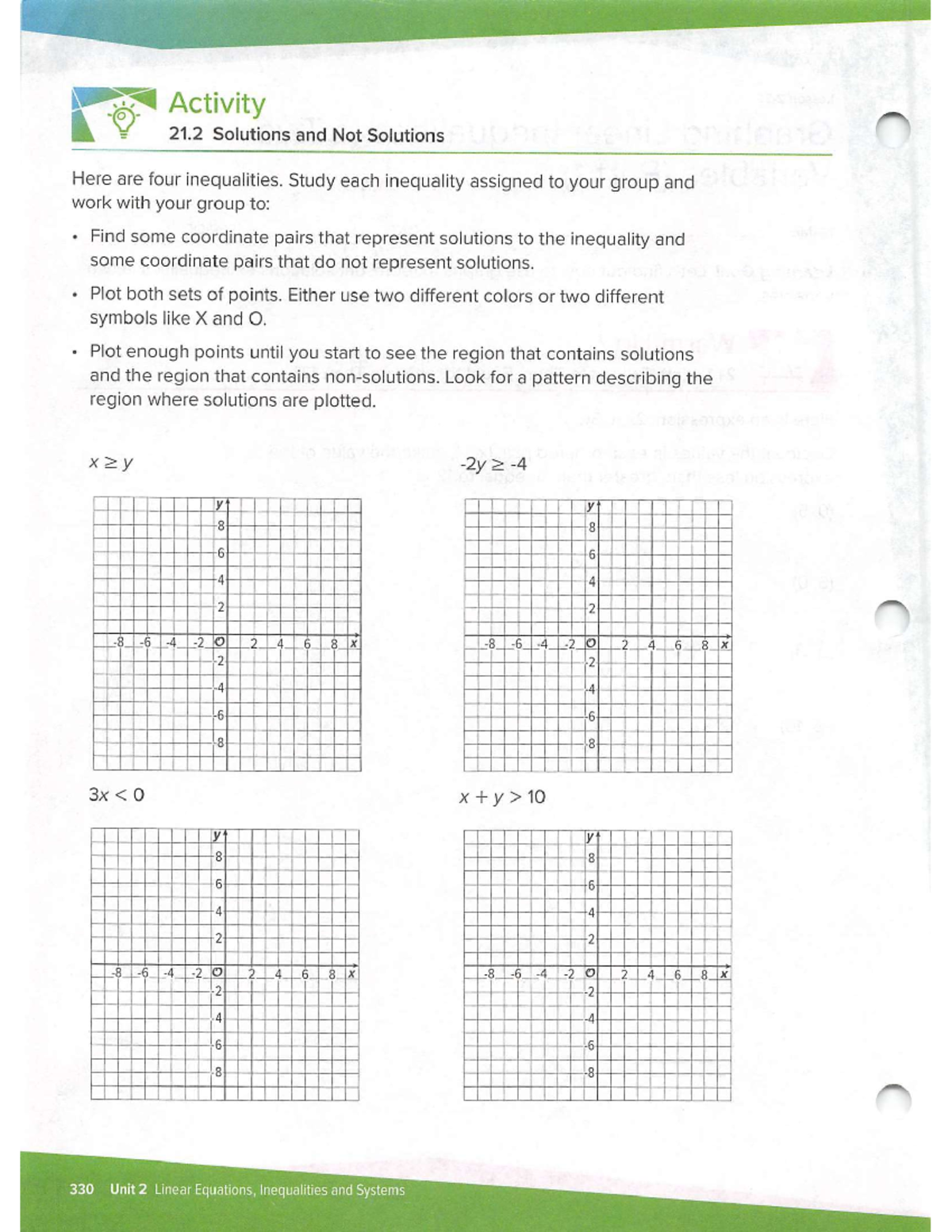 Activity 21.2 Solutions and Non-Solutions for Inequalities (2.16) - Studocu