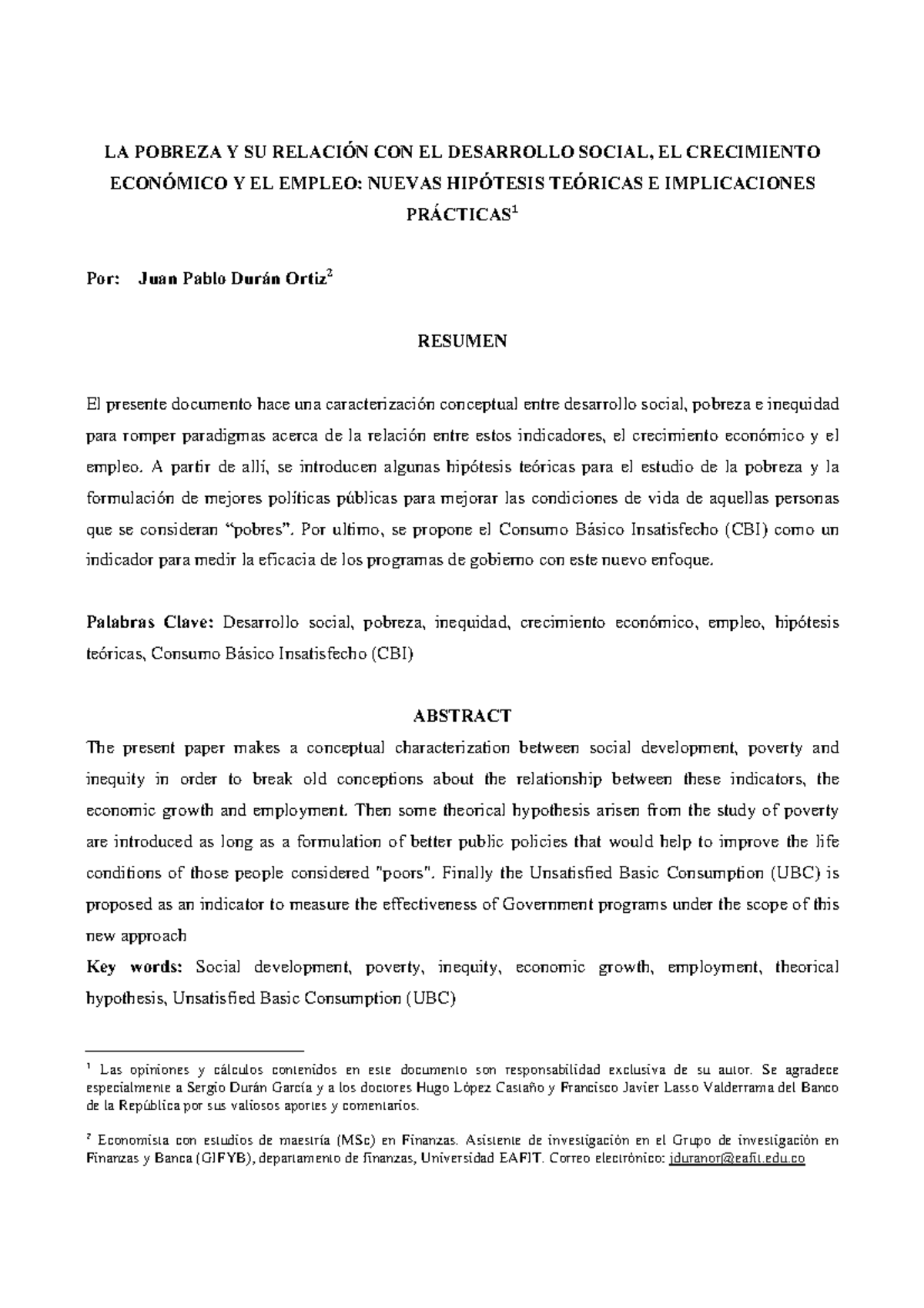 Teorías sobre la Pobreza y su Impacto en el Desarrollo Social y ...