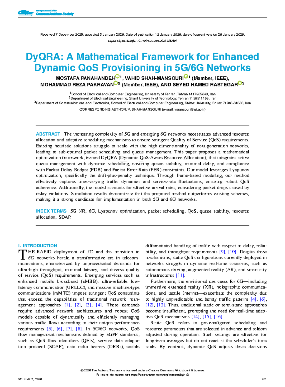 DyQRA: A Mathematical Framework for Enhanced Dynamic QoS in 5G/6G ...