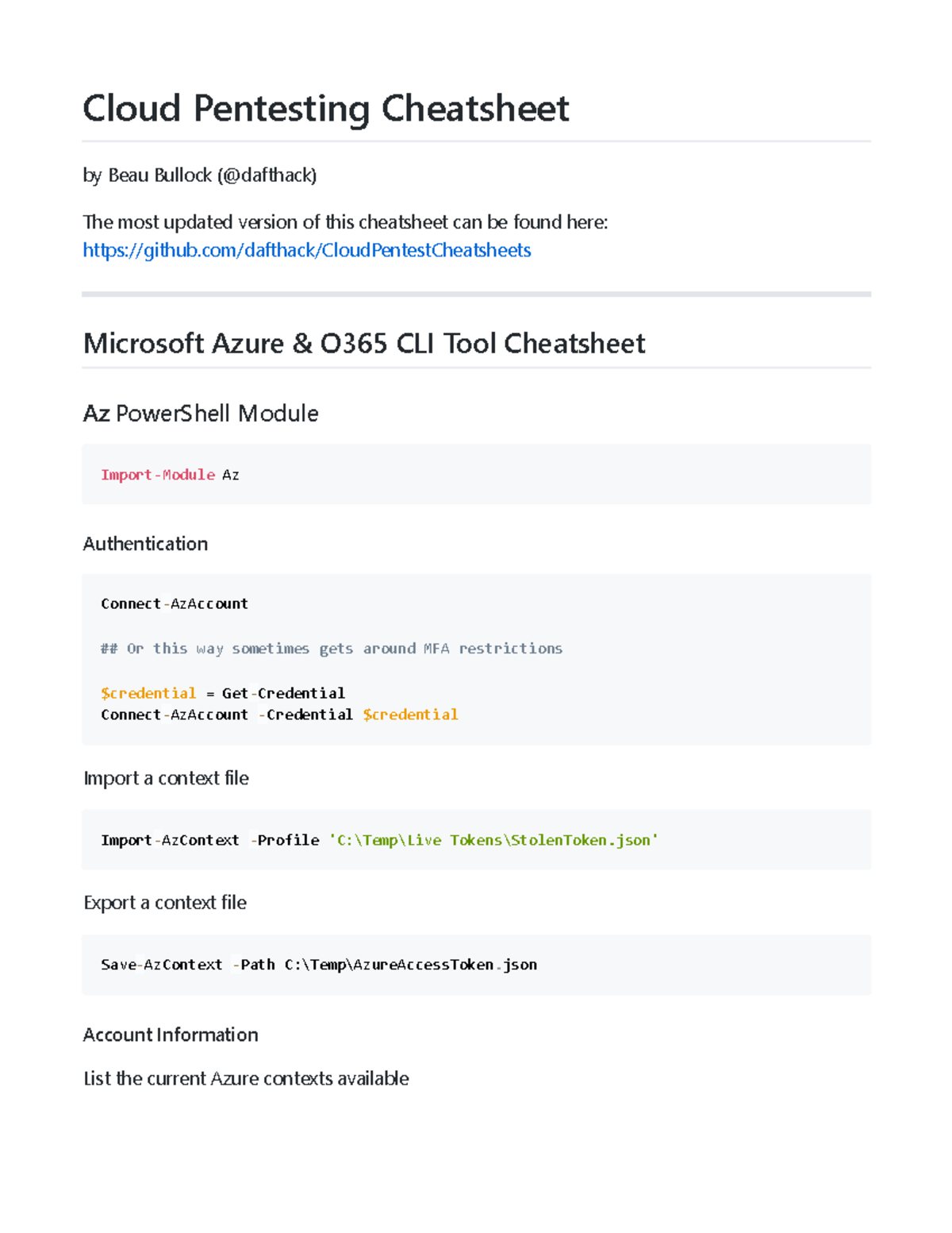 Cloud Pentesting Cheatsheet: Essential Azure, AWS & GCP Commands - Studocu