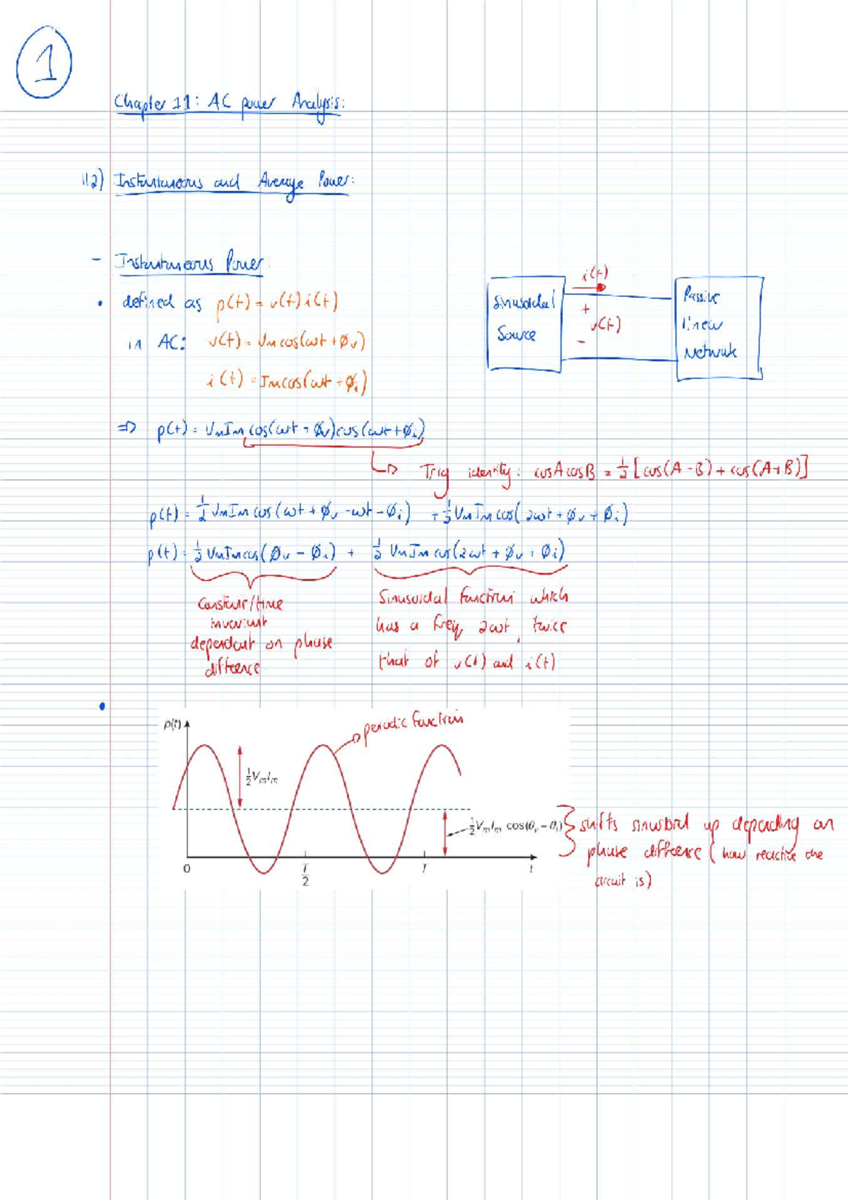 EIR 211 Chapter 11: AC Power Analysis Notes and Practice Problems - Studocu