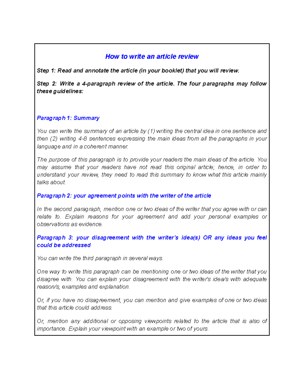 How to Write an Article Review: A Step-by-Step Guide - Studocu