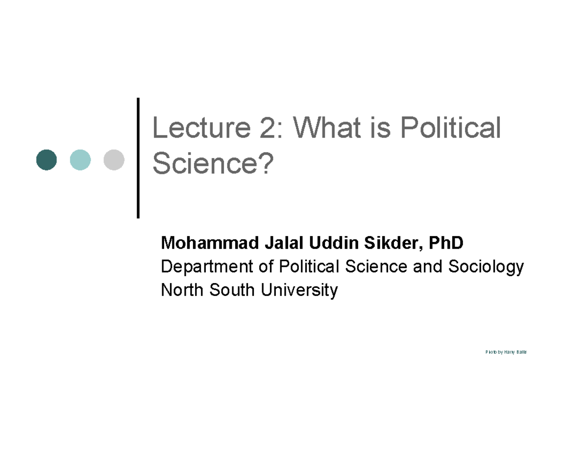 Lecture 2: Understanding Political Science Concepts and Importance ...