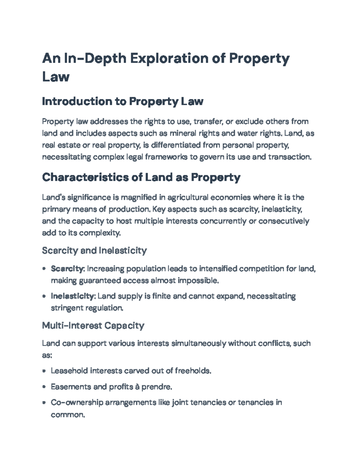 Property Law Overview: Rights, Frameworks, and Ownership Types - An In ...