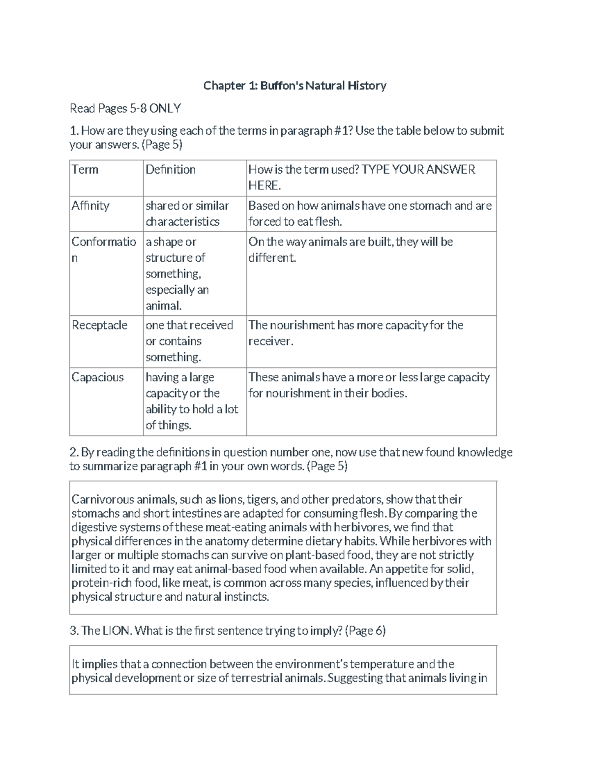 Buffon's Natural History - (Page 5) Term Definition How is the term ...