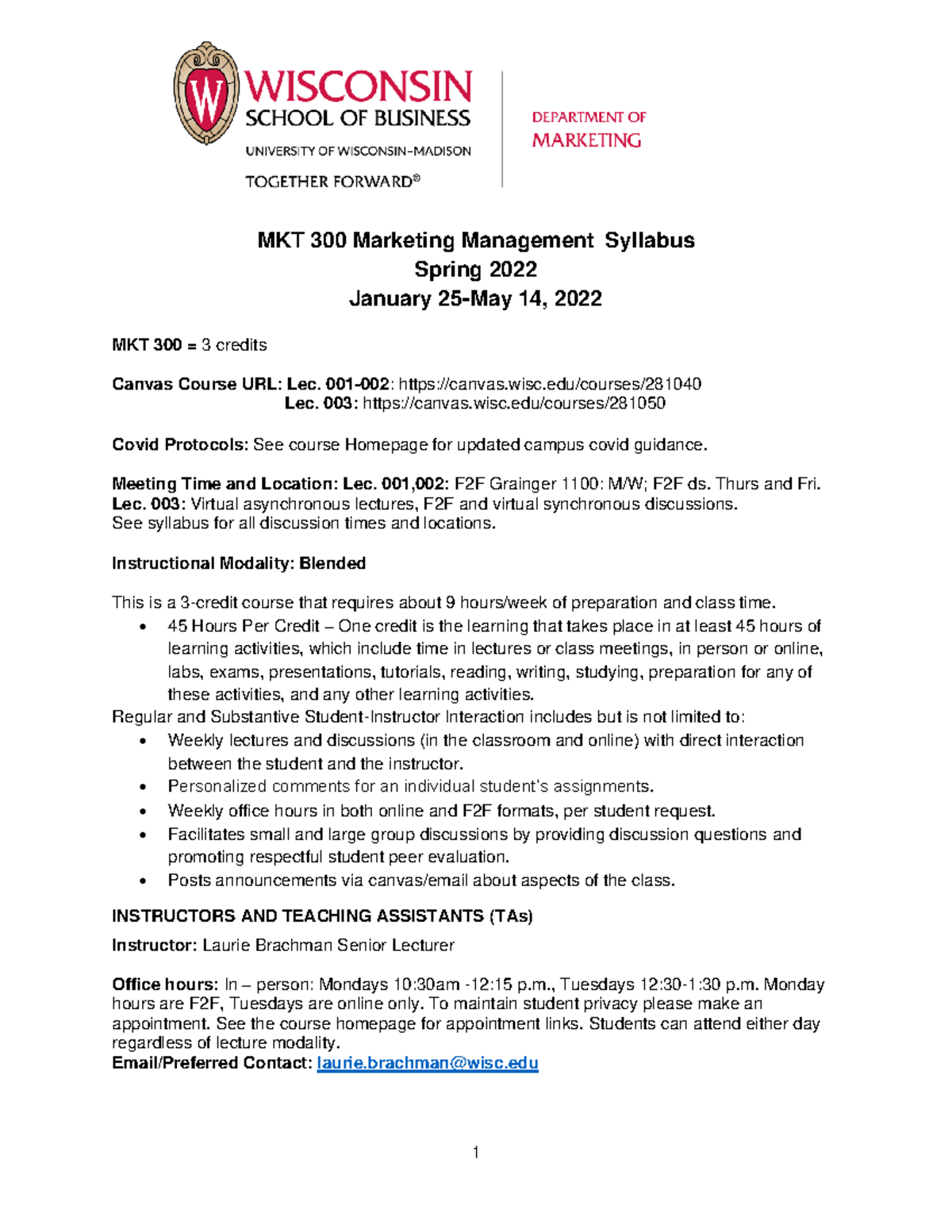 MKT 300 Spring 2022 Marketing Management Syllabus and Resources - Studocu