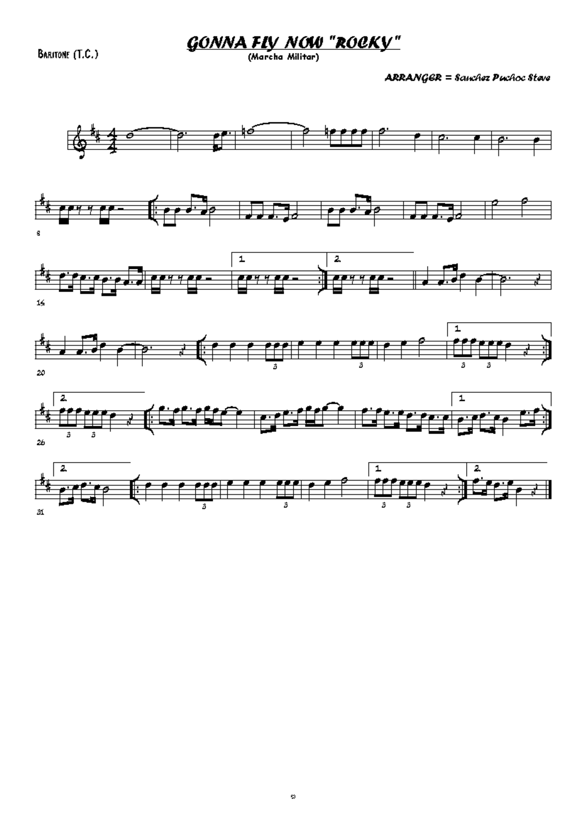 Rocky Marcha Militar - Instrumental Arrangement for Band - Document Preview