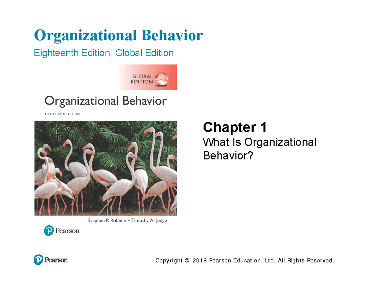 Organizational Behavior Insights: Chapter 1 Summary (OB18) - Studocu