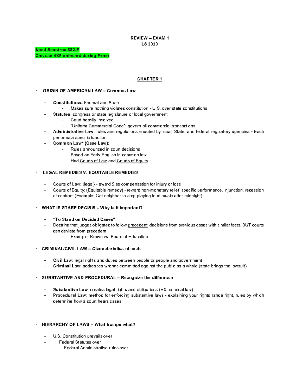 LS 3323 Study Guide: Key Concepts for Exam 1 Review - Studocu