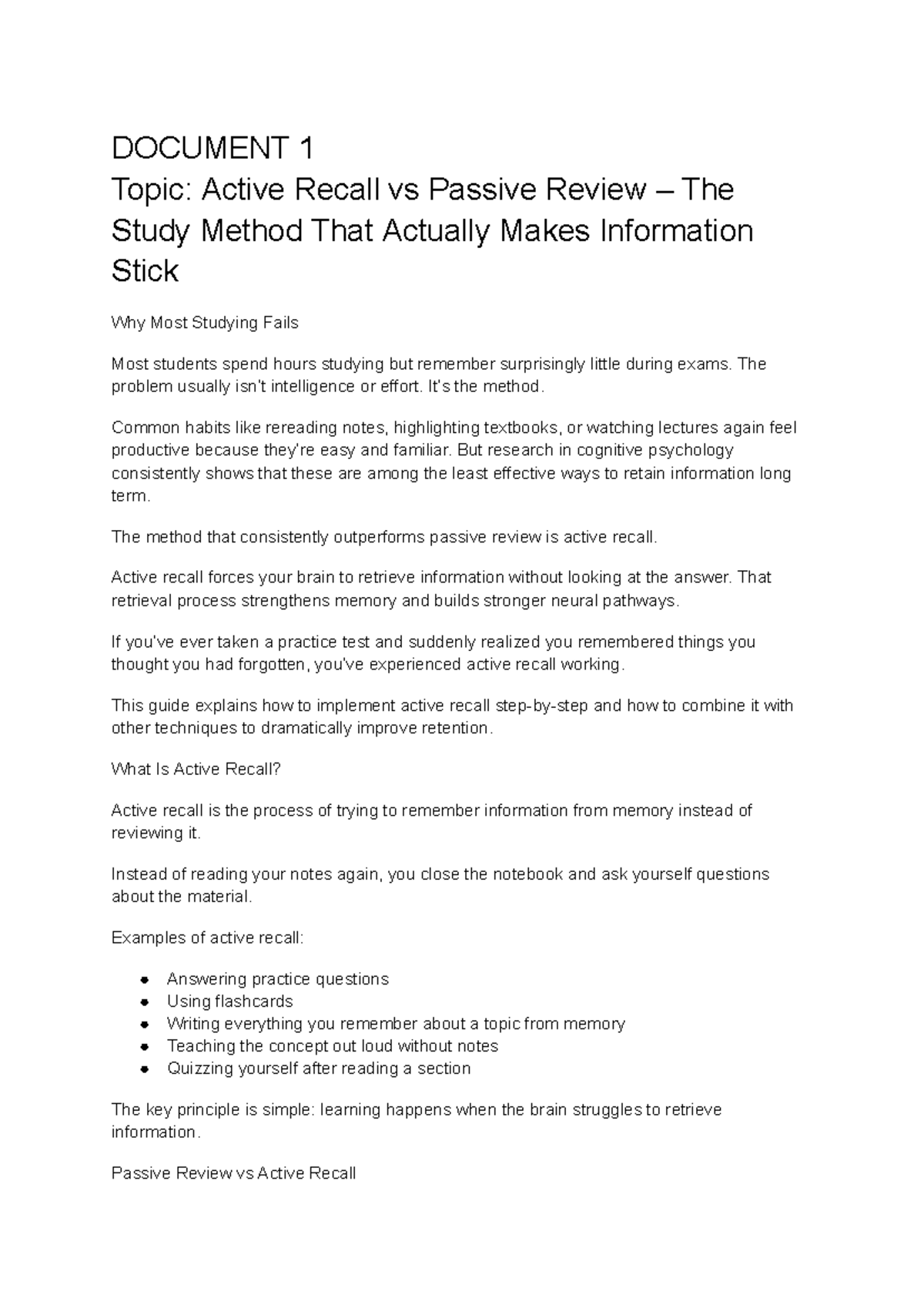 The Science of Remembering: Active Recall Study Techniques for Uni ...