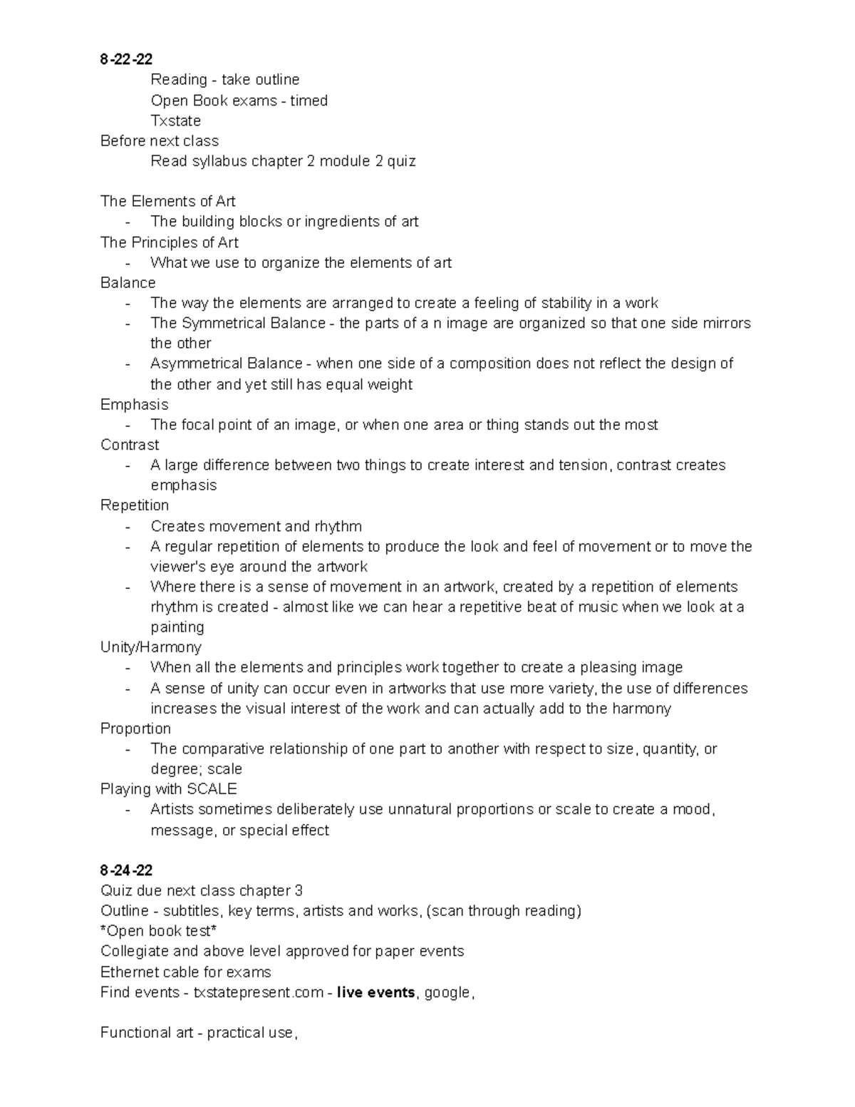 Fine Arts Notes - Unit 1 Overview and Key Concepts - Studocu