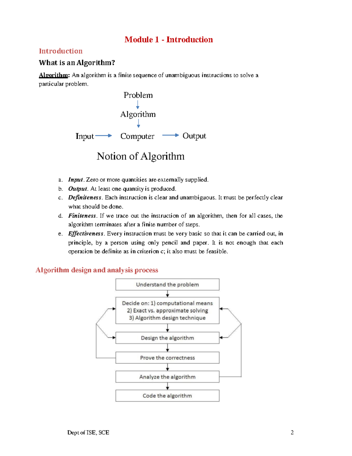 Module 1 - Introduction to Algorithms and Their Analysis (ADA RG) - Studocu