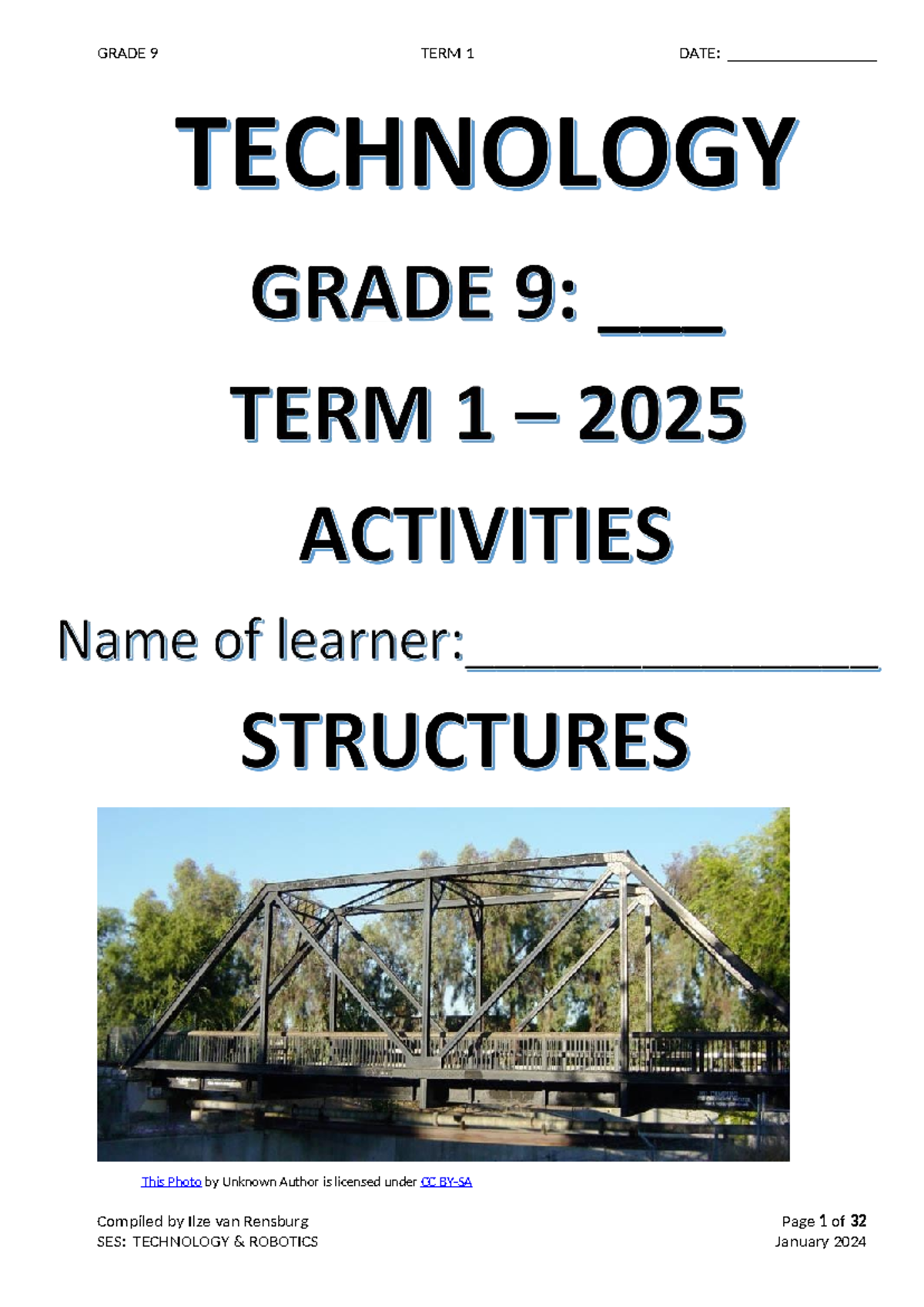 GRADE 9 TERM 1 TECHNOLOGY ROBOTICS ASSESSMENT NOTES - Studocu