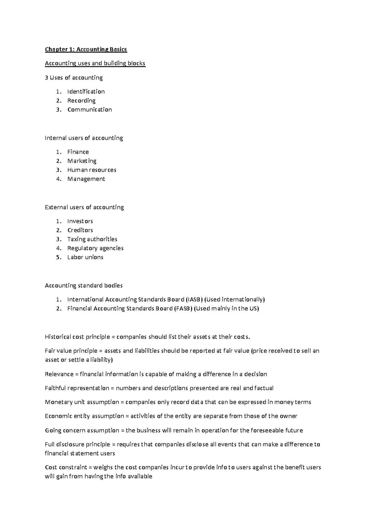 ACC101: Summary Notes on Accounting Fundamentals and Principles ...