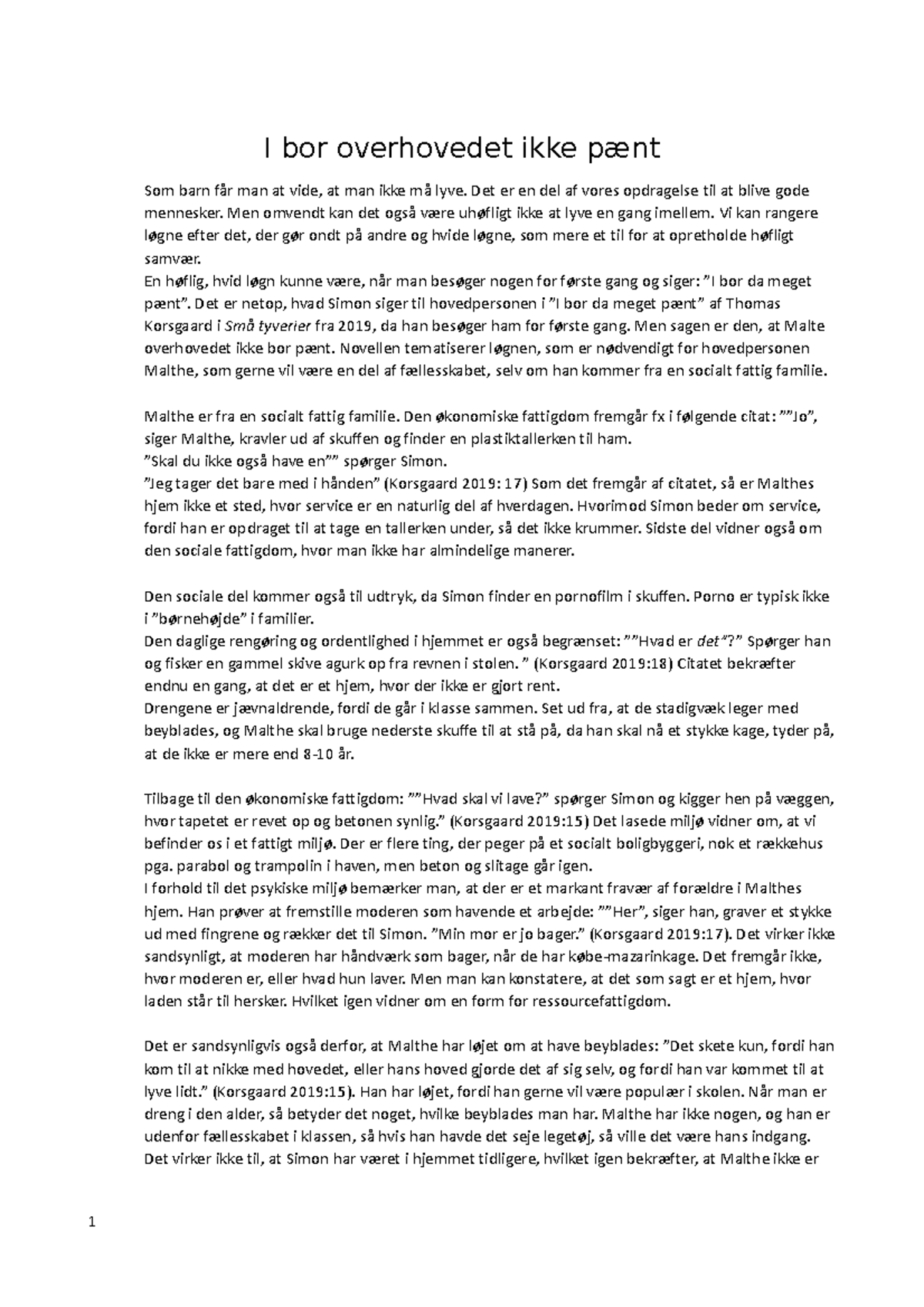 Analyse af 