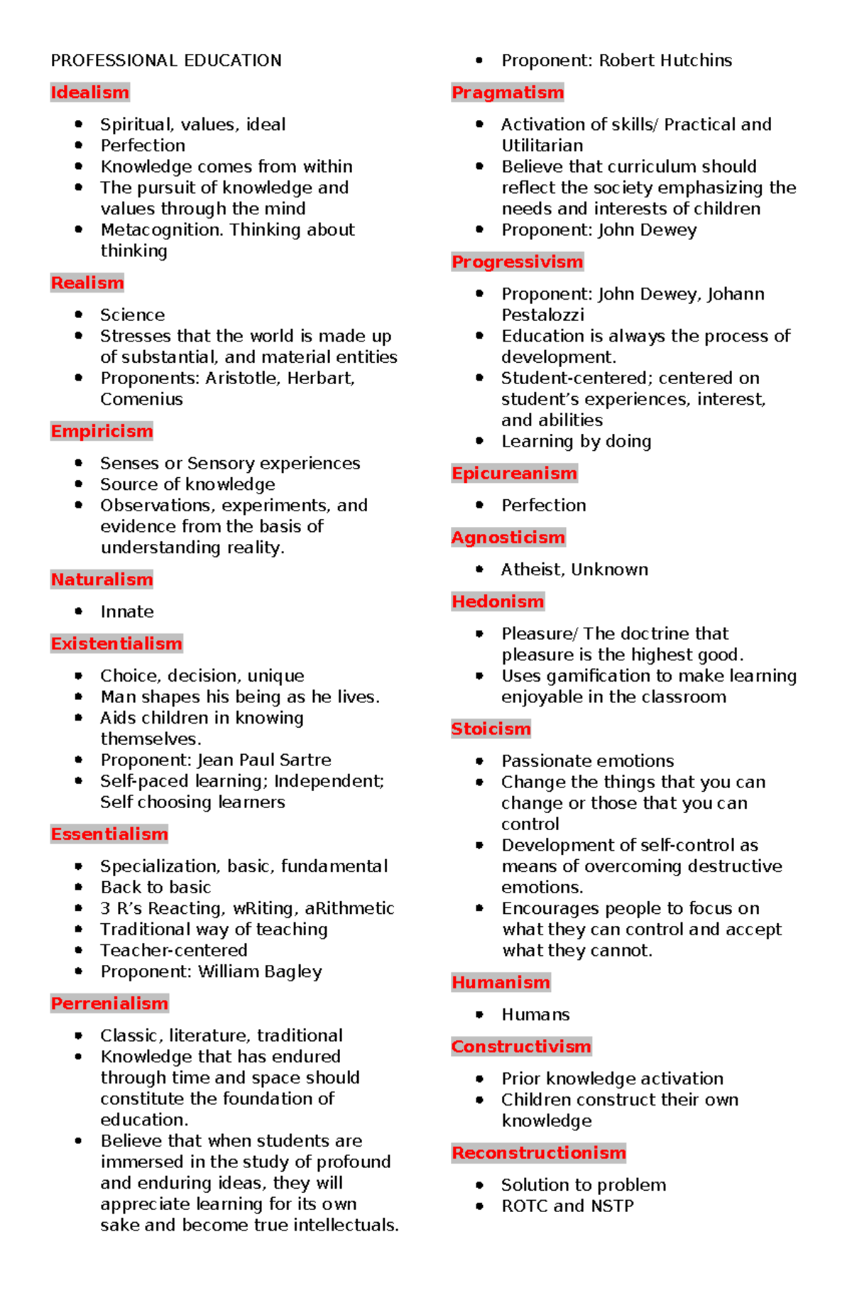 Professional Education Theories and Legislative Frameworks (EDU 101 ...