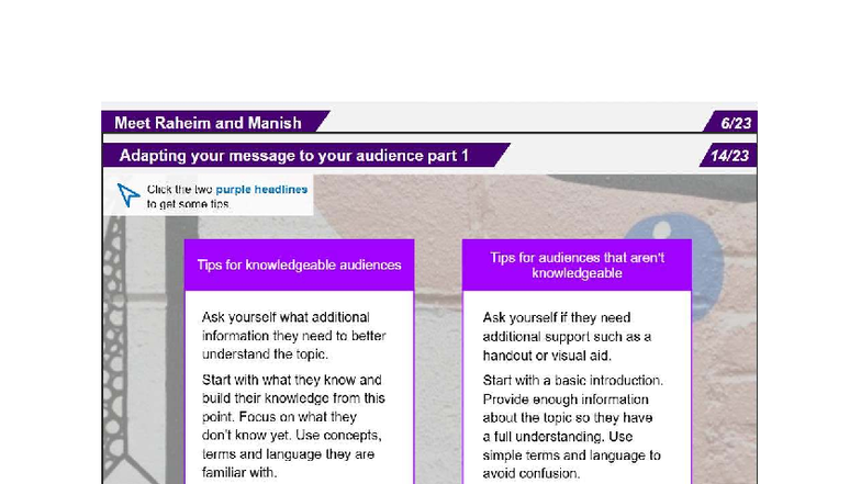 Adapting Your Message to Your Audience: Tips & Tricks (Part 1) - Studocu
