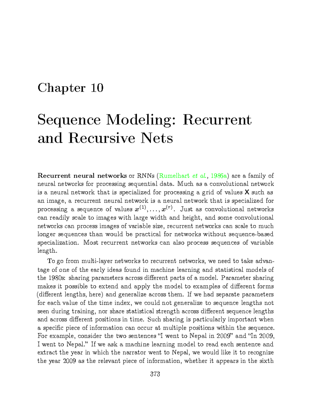 Chapter 10: Sequence Modeling in RNNs - BAI701 Unit 4 - Studocu