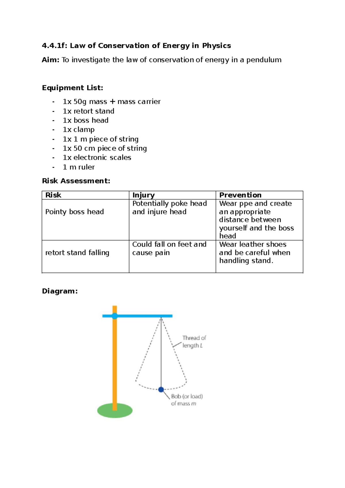 4.4.1f: Investigating the Law of Conservation of Energy in a Pendulum ...