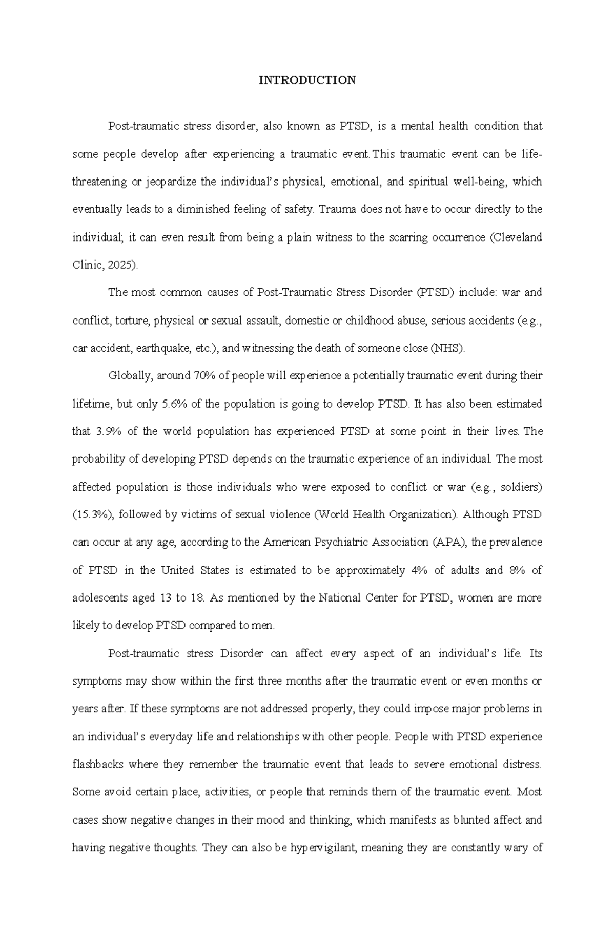 PTSD Case Study: Nursing Assessment & Care Plan for Tony (32) - Studocu