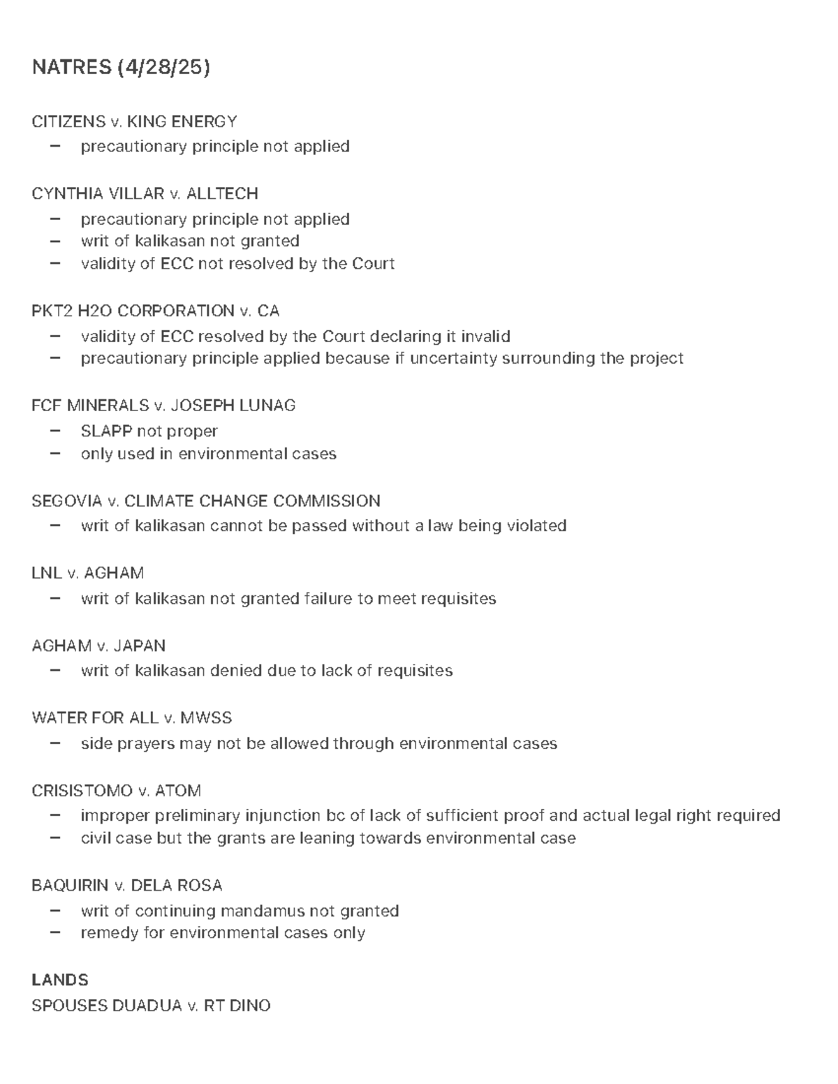 Natres-42825: Discussion on Environmental Law Cases and ECC Validity ...